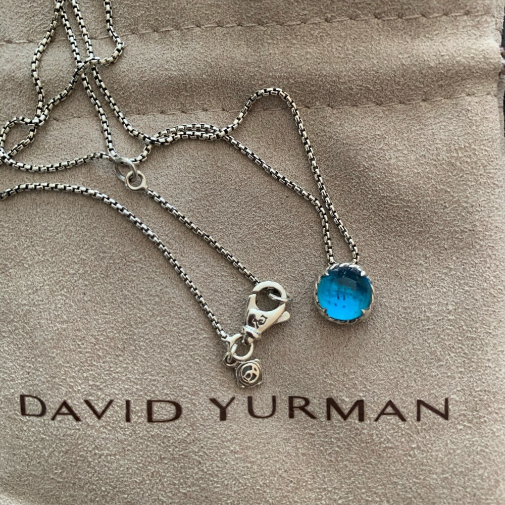 David Yurman Blue Topaz Chatelaine Necklace.